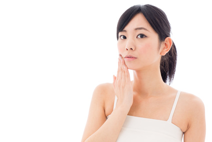 attractive asian woman skin care image